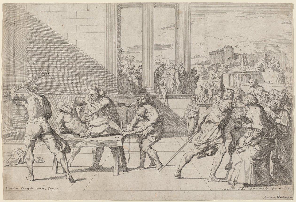 Martelaarschap van Sint Andreas door Carlo Maratta after Domenichino