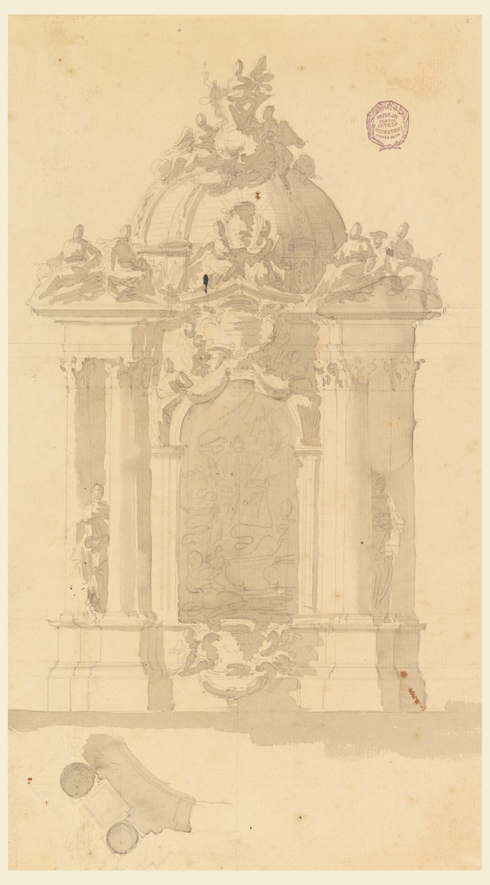 Ontwerp voor een altaar door Carlo Marchionni