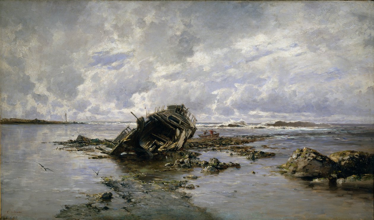 Een gestrande schip door Carlos de Haes