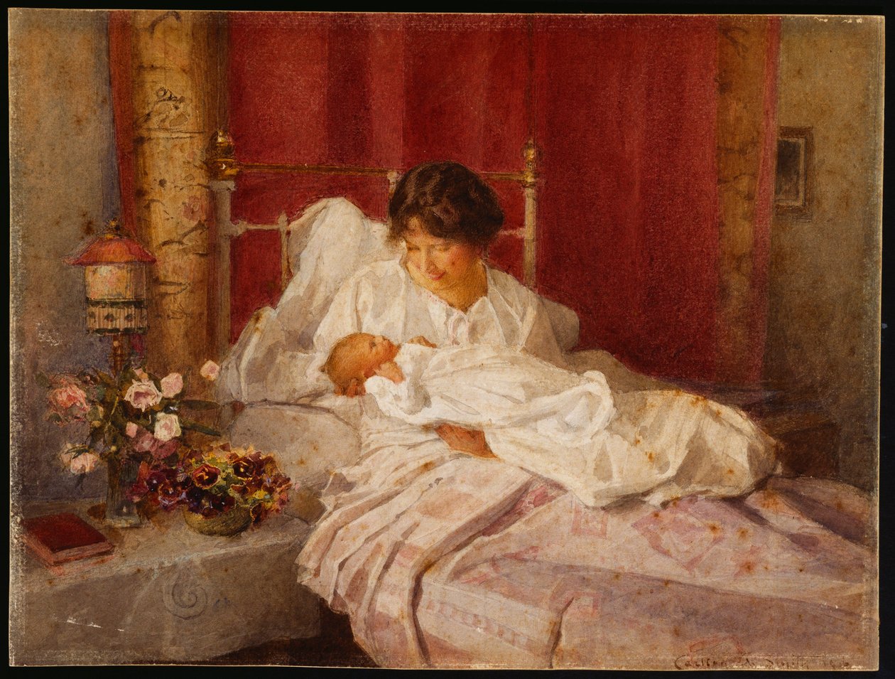 Een Moeder met haar Baby door Carlton Alfred Smith