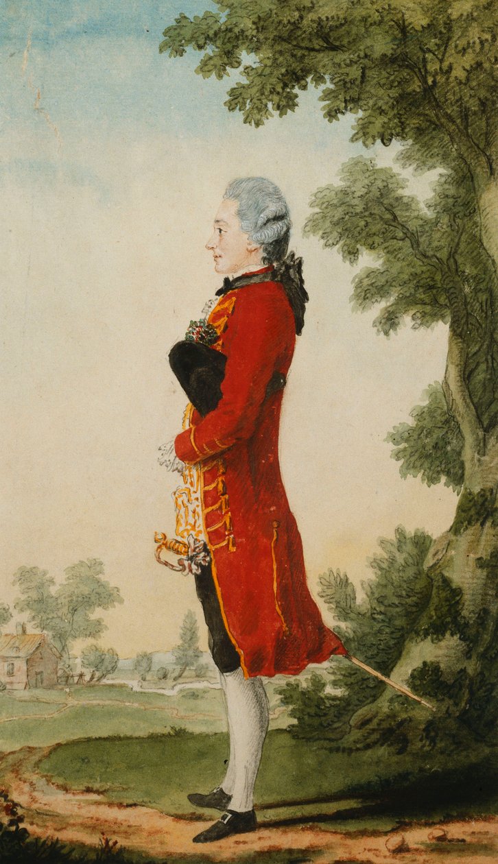 De Baron de Talleyrand, in een Landschap door Carmontelle