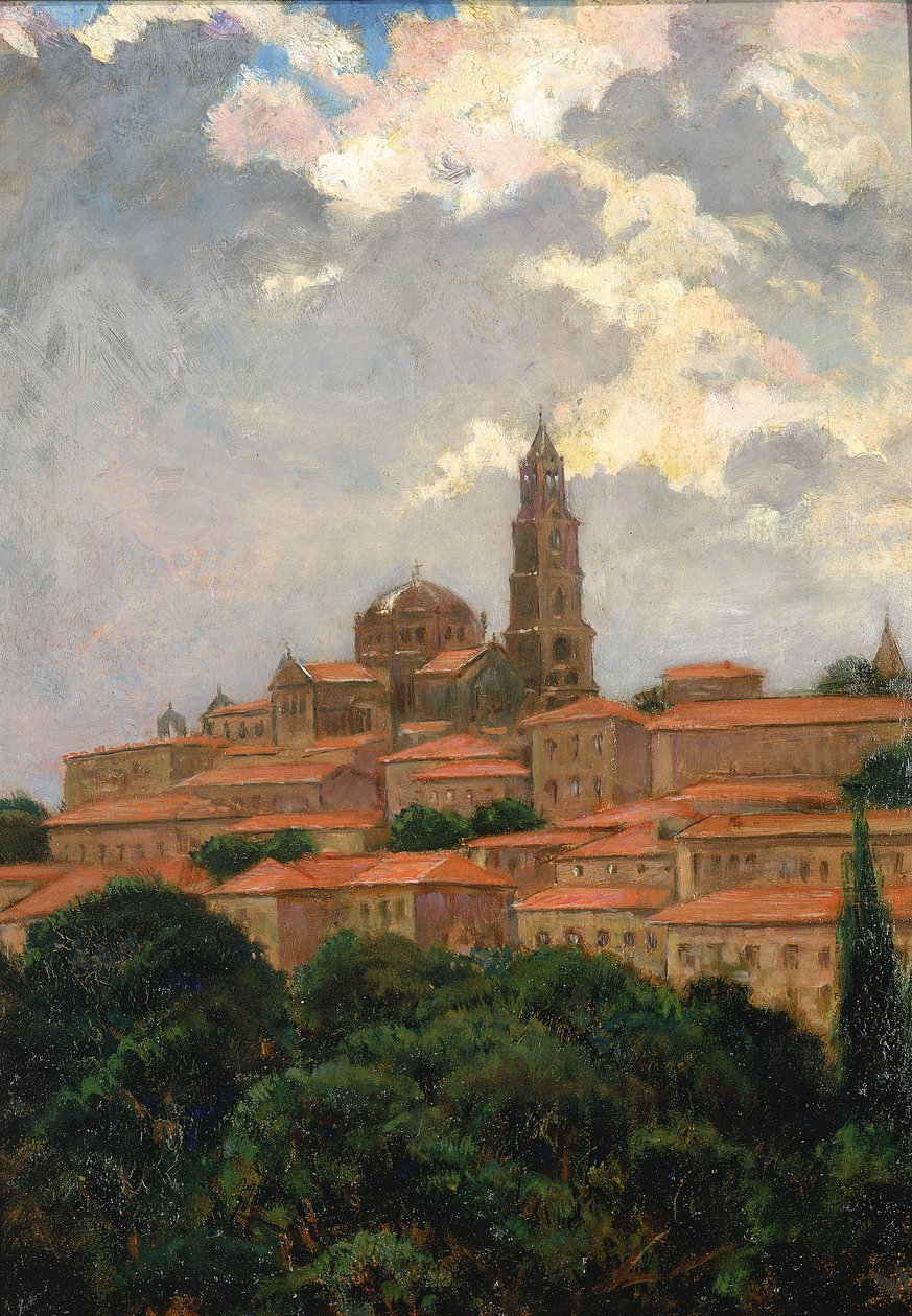 Kathedraal in le Puy, 1911 door Carroll Beckwith