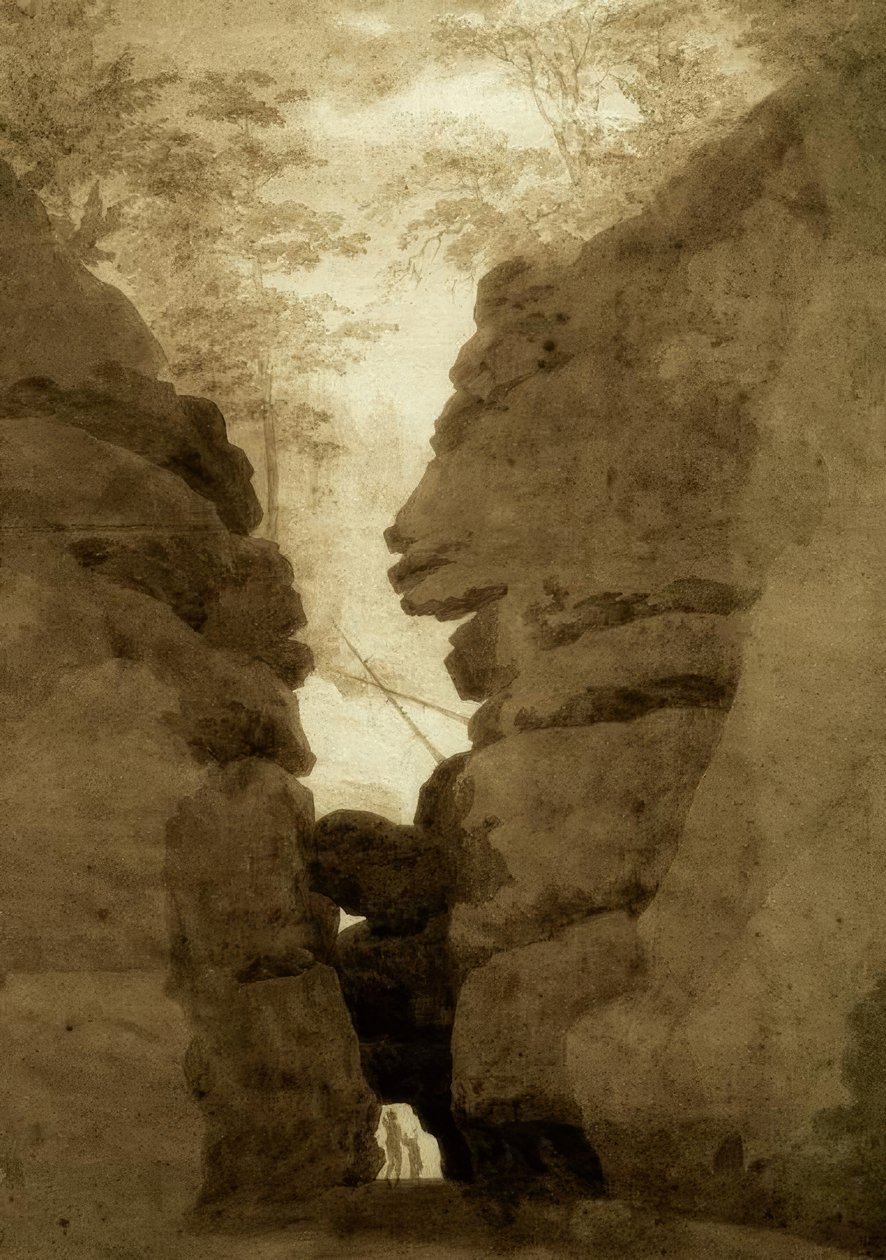 Rotsboog in Uttewalder Grund door Caspar David Friedrich