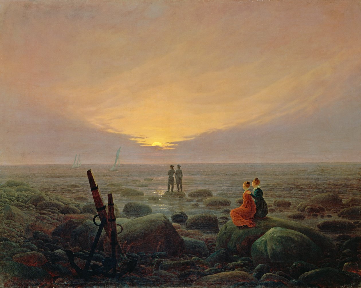 Maan die Opkomt Boven de Zee door Caspar David Friedrich