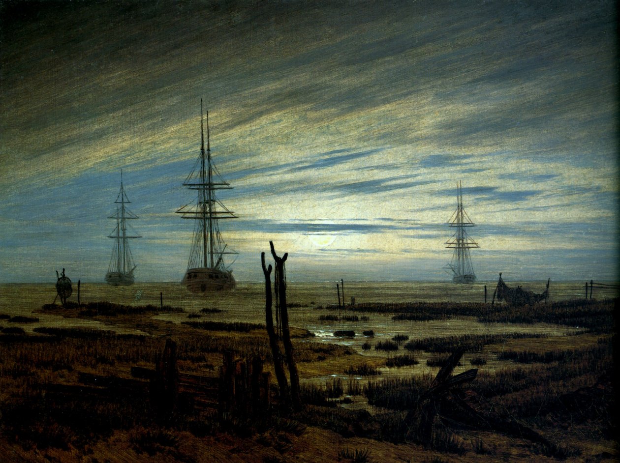 Schepen op de rede door Caspar David Friedrich