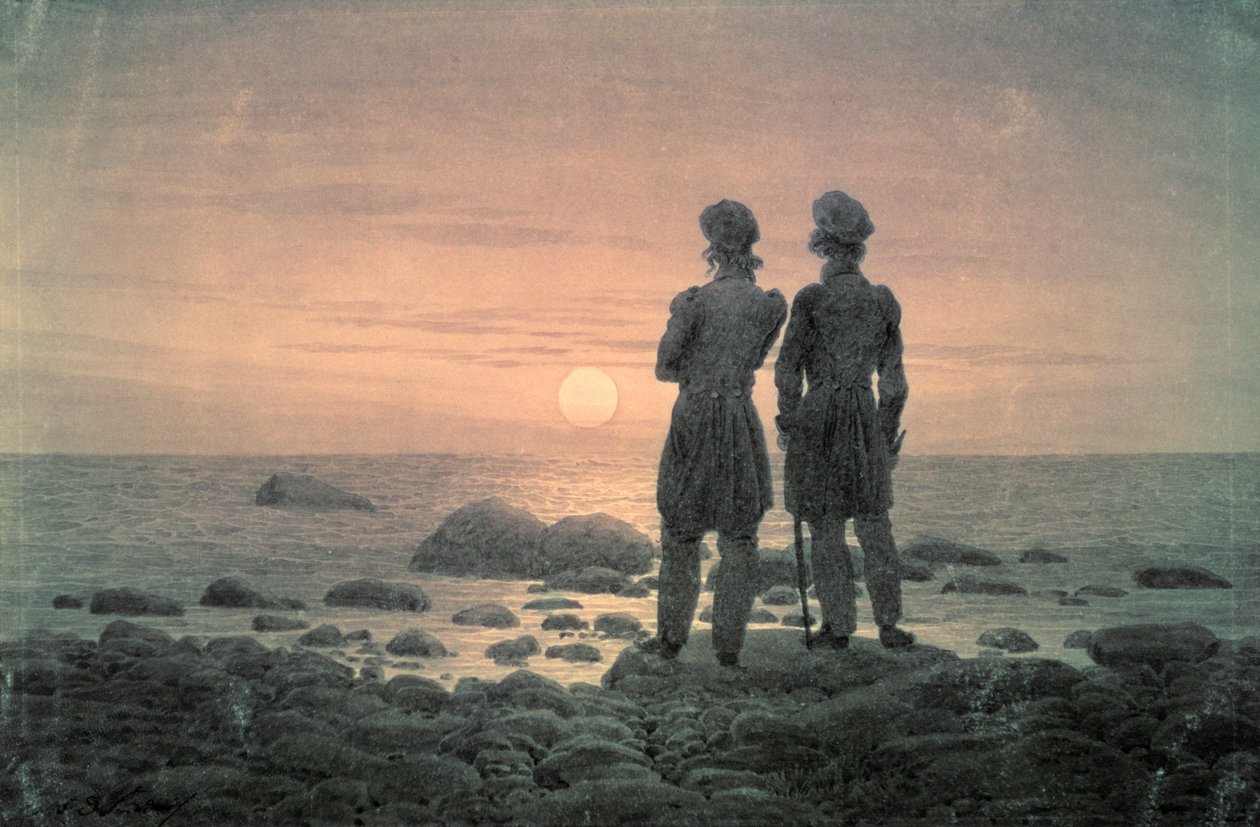 Twee mannen aan zee door Caspar David Friedrich