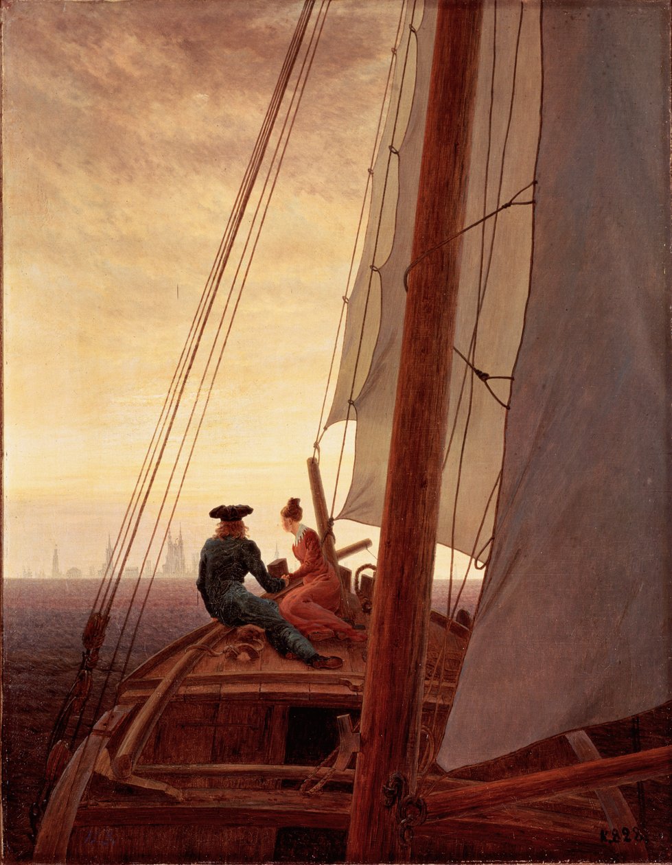 Op de zeiler door Caspar David Friedrich