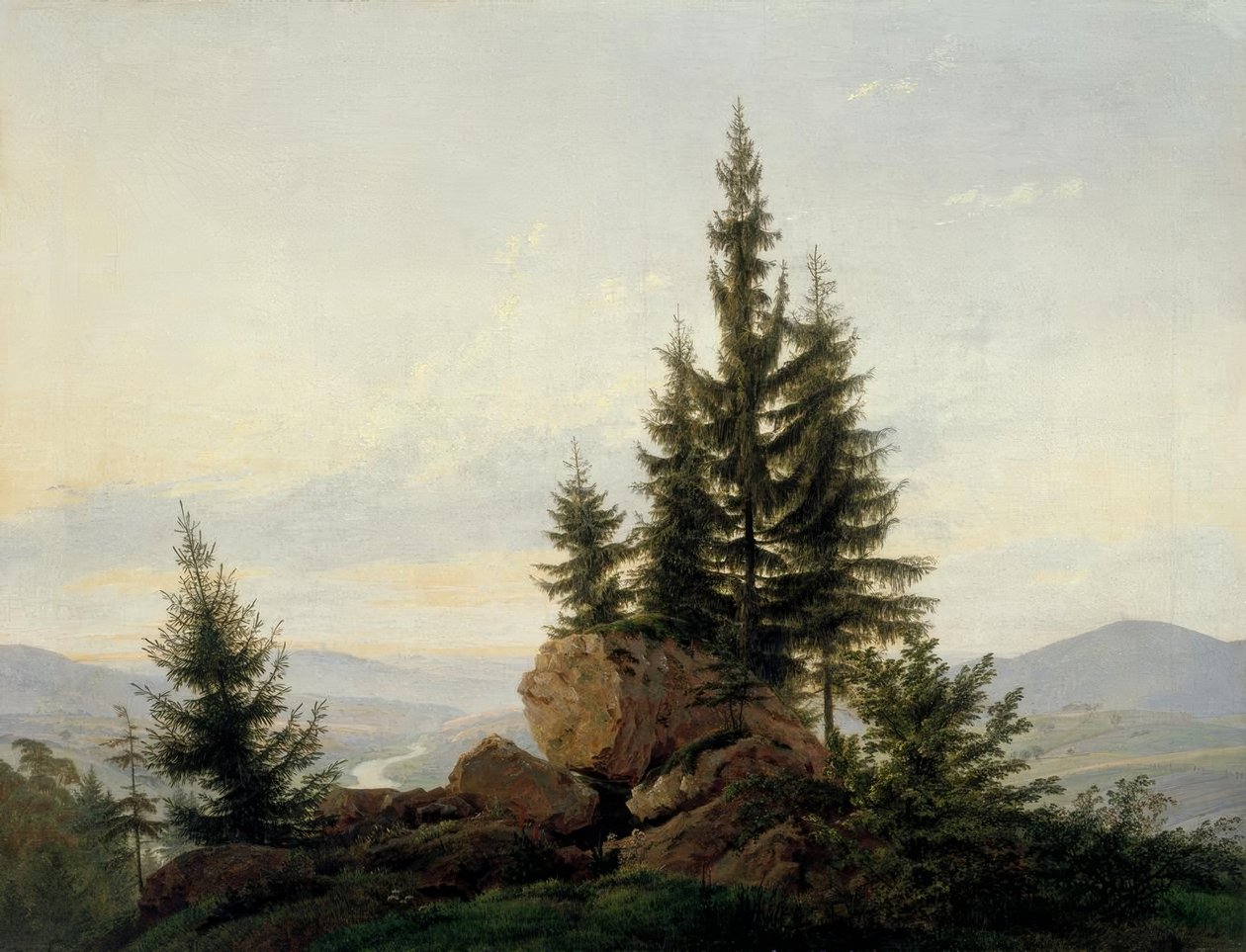 Uitzicht op het Elbedal door Caspar David Friedrich
