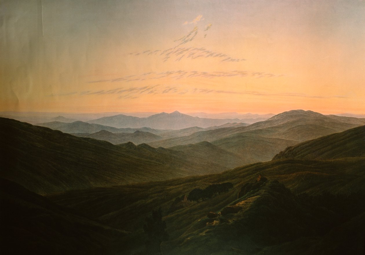 Dageraad, door Caspar David Friedrich (1774-1840) door Caspar David Friedrich