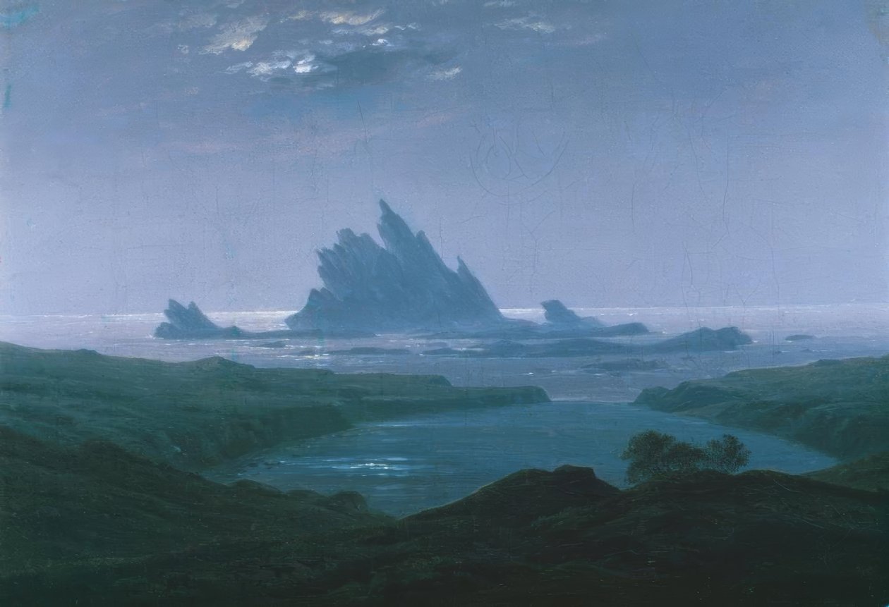 Rotsrif aan de kust door Caspar David Friedrich