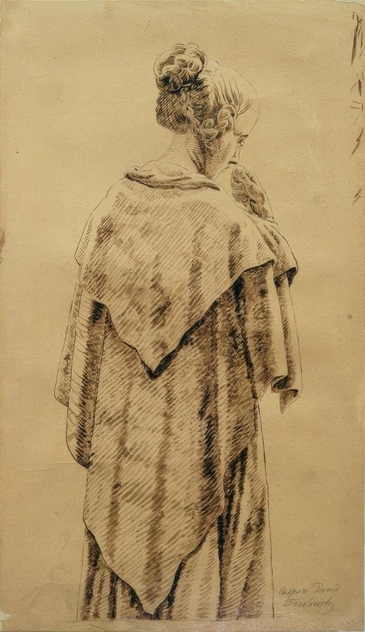 Vrouw in omslagdoek door Caspar David Friedrich