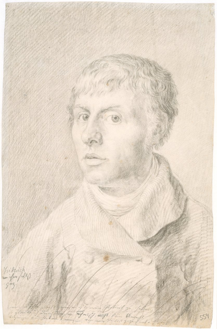 Duits: Selbstbildnis Zelfportret door Caspar David Friedrich