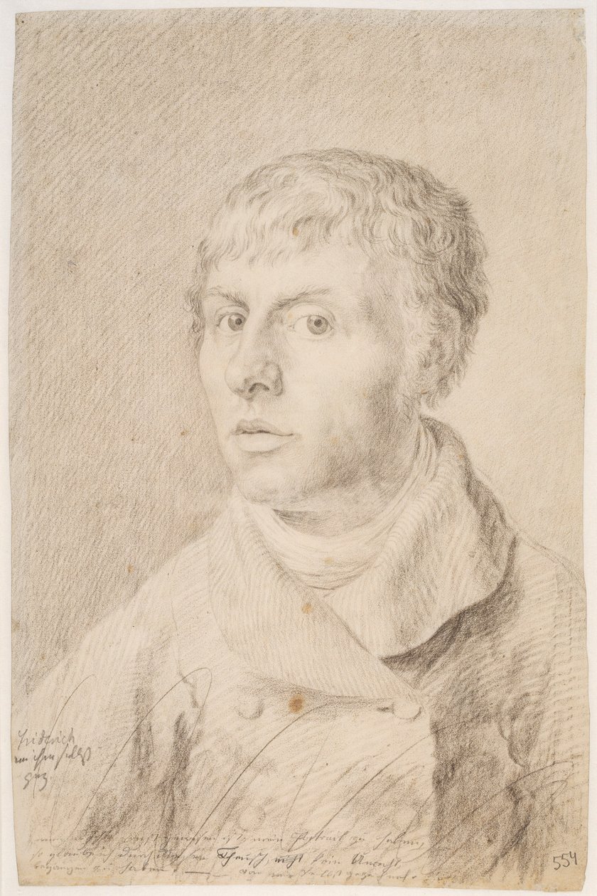 Duits: Selbstbildnis Zelfportret door Caspar David Friedrich
