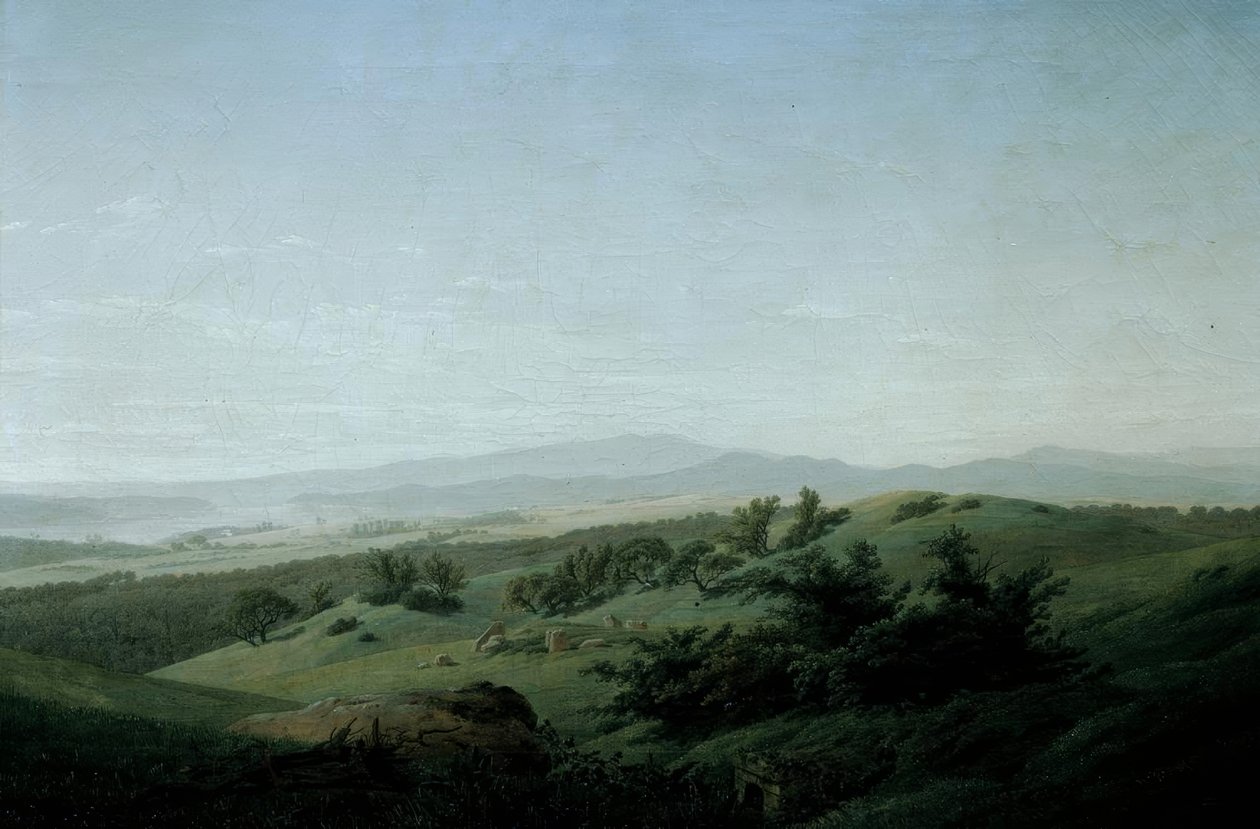 Landschap met meer door Caspar David Friedrich