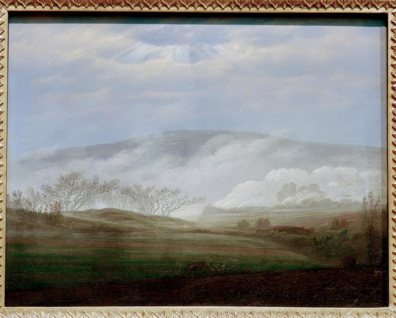 Mist in de Elbe-vallei door Caspar David Friedrich