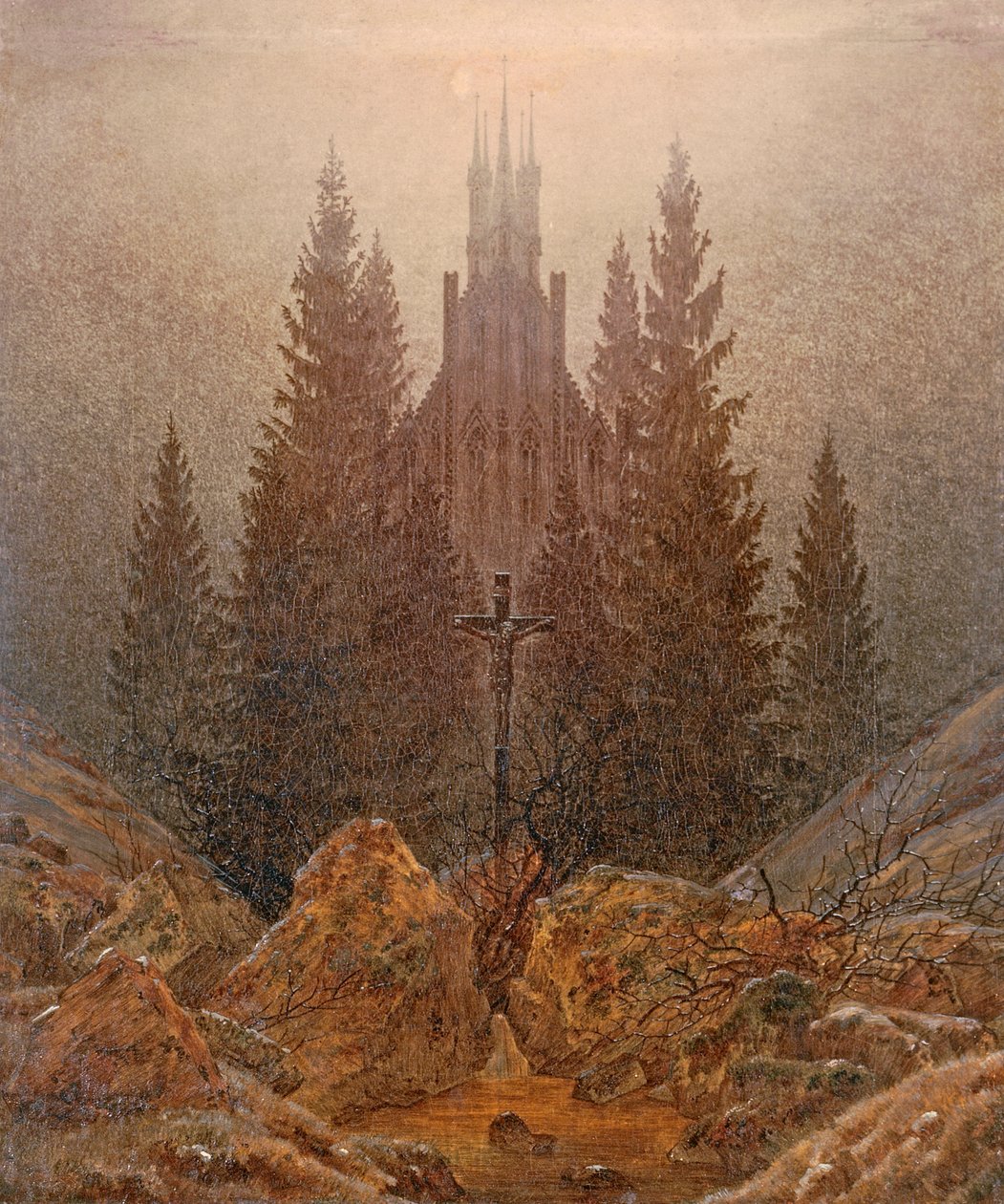 Het kruis in de bergen door Caspar David Friedrich