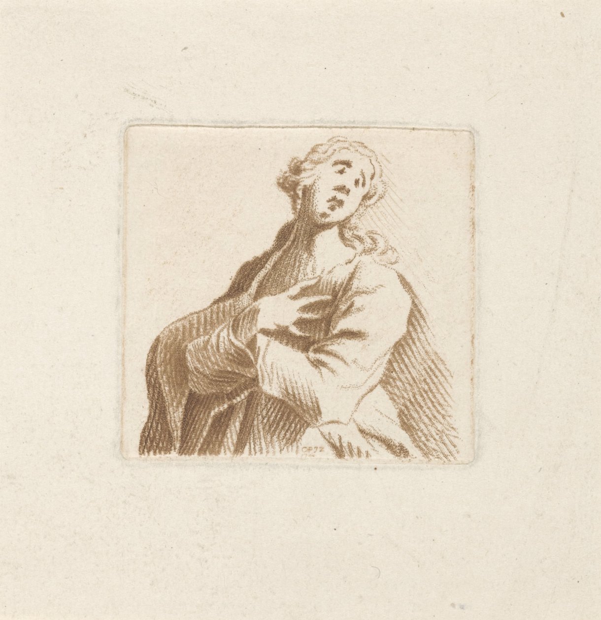 Buste van een vrouw, in wanhoop door Caspar Jacobsz. Philips