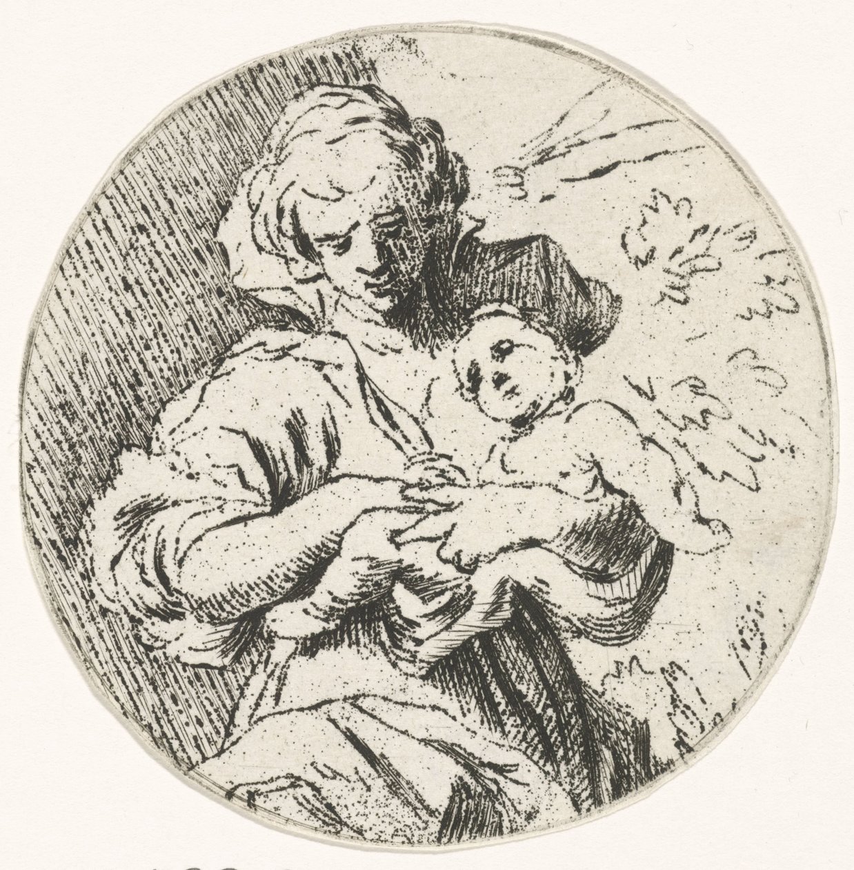 Vrouw met kind in de armen door Caspar Jacobsz. Philips
