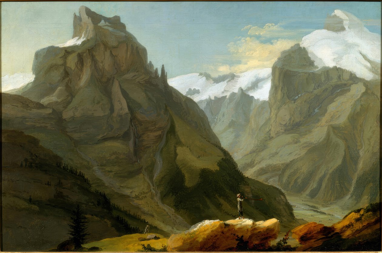 Uitzicht op Titlis en Hahnen door Caspar Wolf