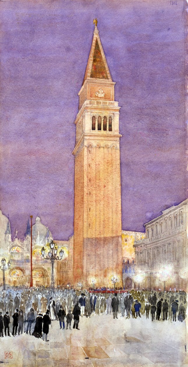 Klokkentoren, San Marcoplein, Venetië door Cass Gilbert