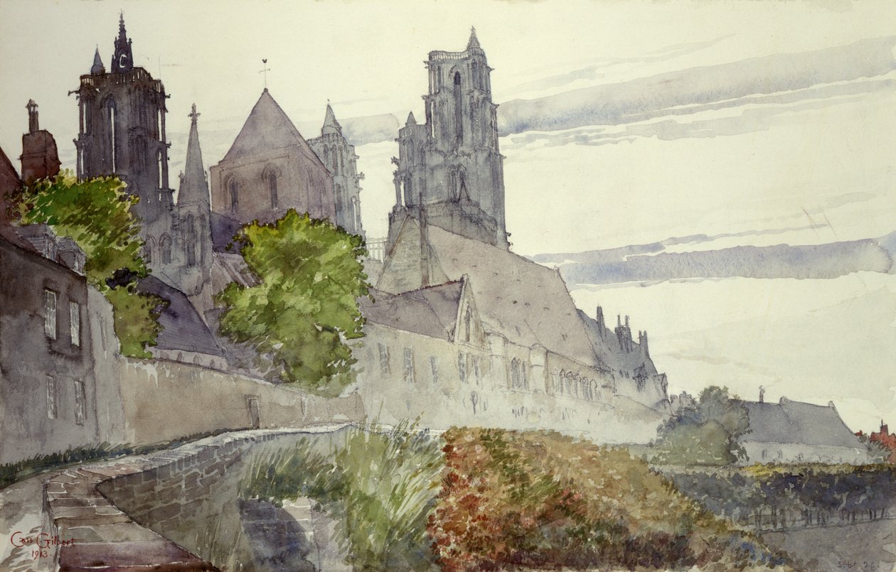 Kathedraal van Laon, Frankrijk, 1913 door Cass Gilbert
