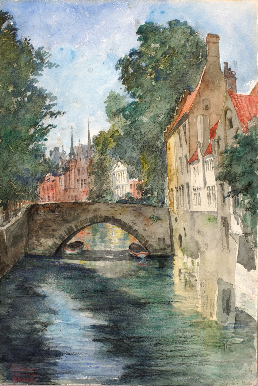 Op het kanaal, Brugge, 1928 door Cass Gilbert