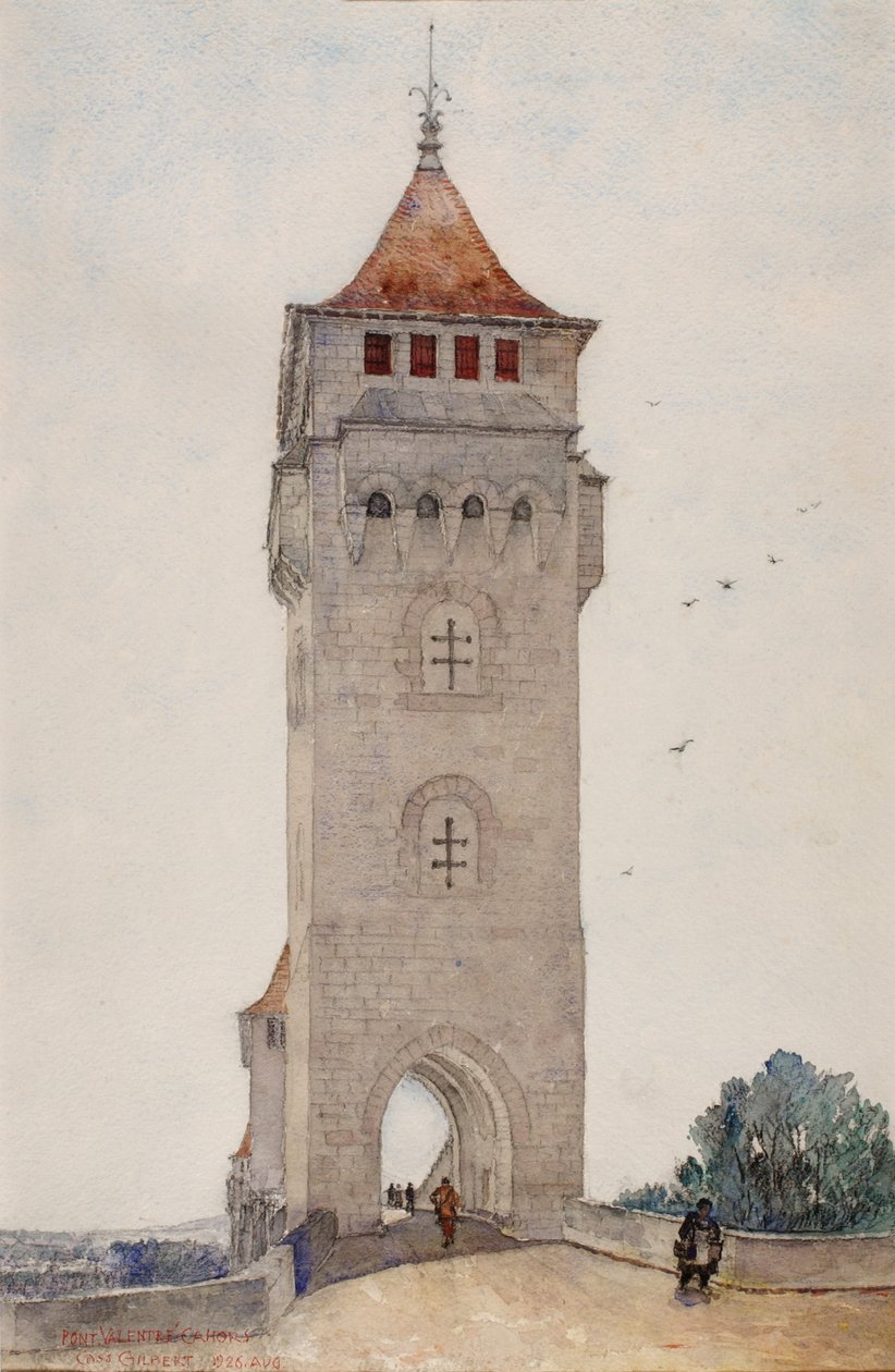 Pont Valentre, Cahors, 1926 door Cass Gilbert