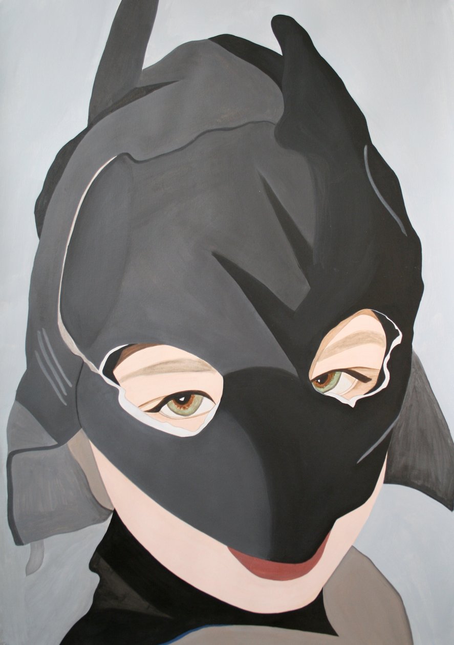 Batboy, 2003 (acryl op papier) door Cathy Lomax