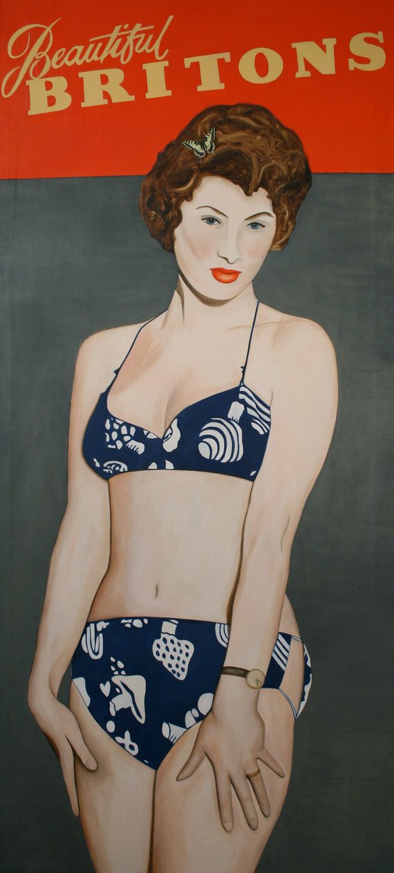 Mooie Britten, 2007 (olieverf op linnen) door Cathy Lomax