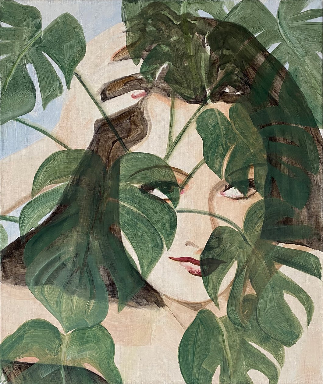 Camouflage, 2022 (olieverf op linnen) door Cathy Lomax