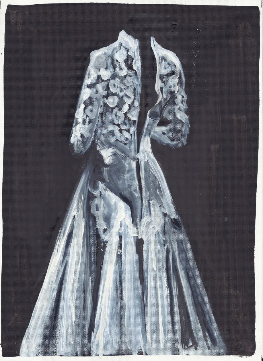 Lorelei, 2012 (olieverf  acryl op papier) door Cathy Lomax