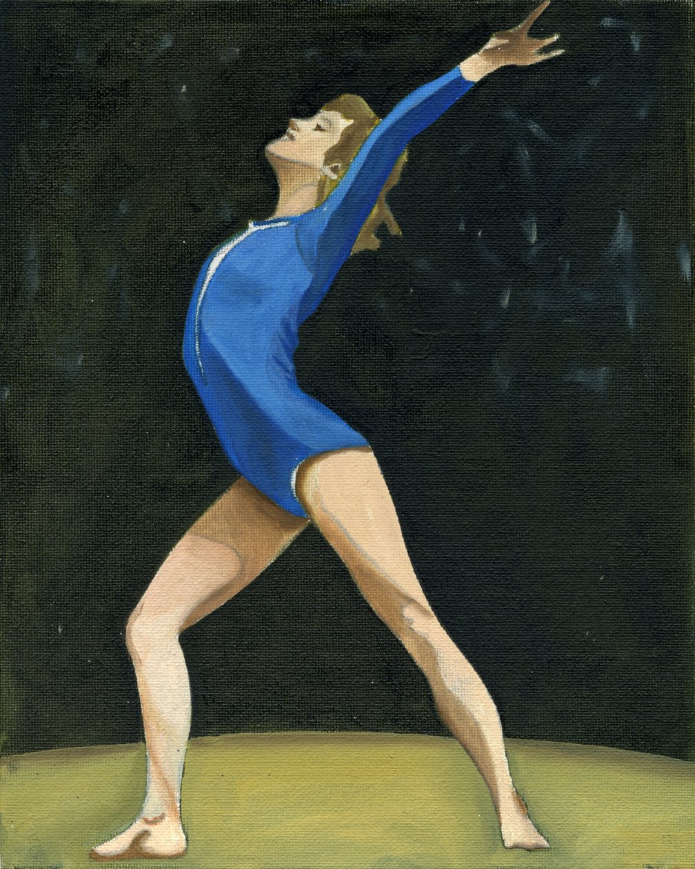 Olga, 2003 (olieverf op canvasboard) door Cathy Lomax