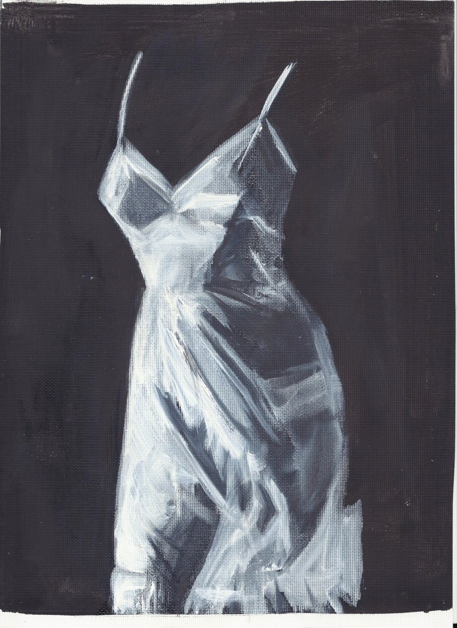 Roos 2, 2012 (olieverf en acryl op papier) door Cathy Lomax