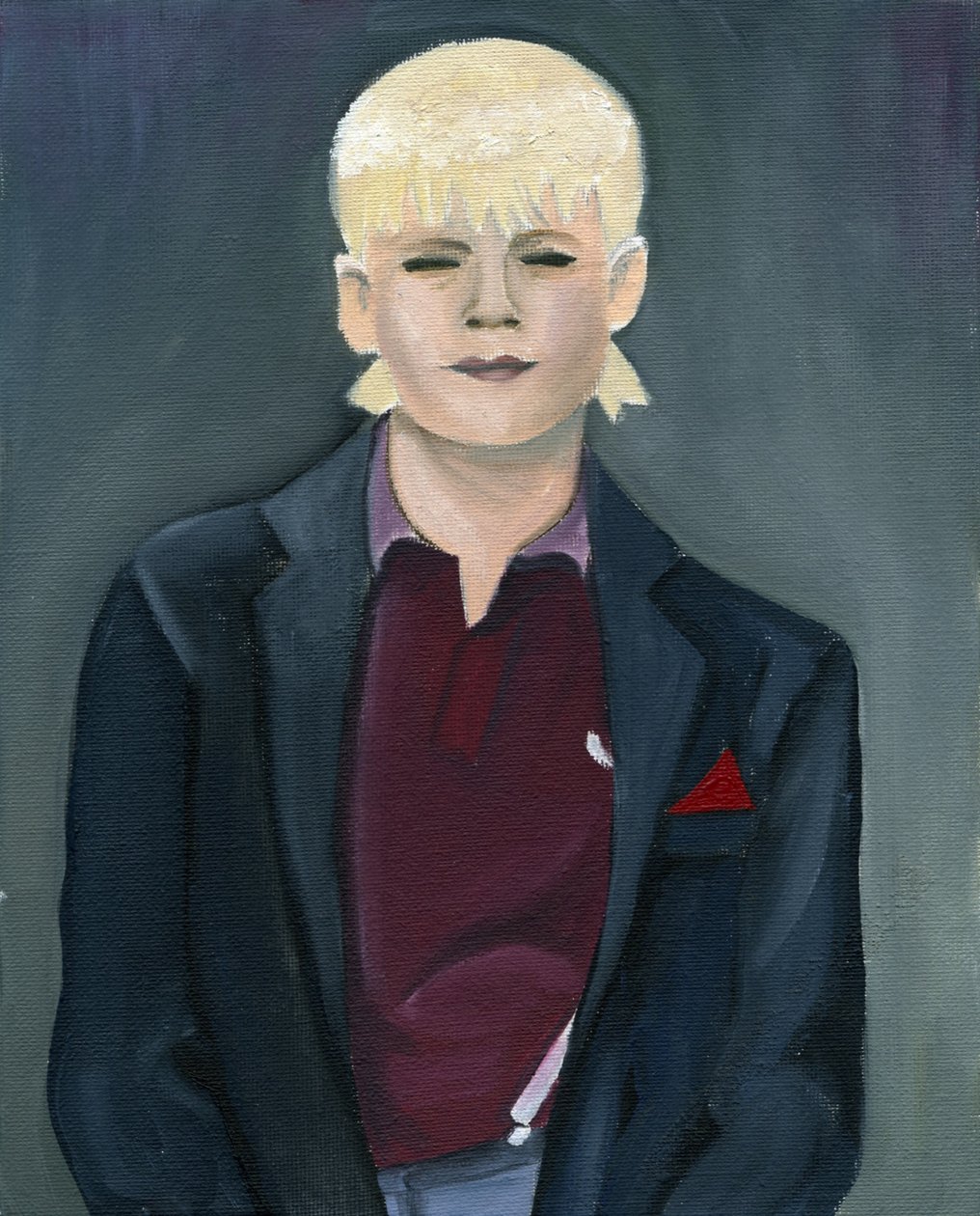 Skinhead Girl, 2005 (olieverf op board) door Cathy Lomax