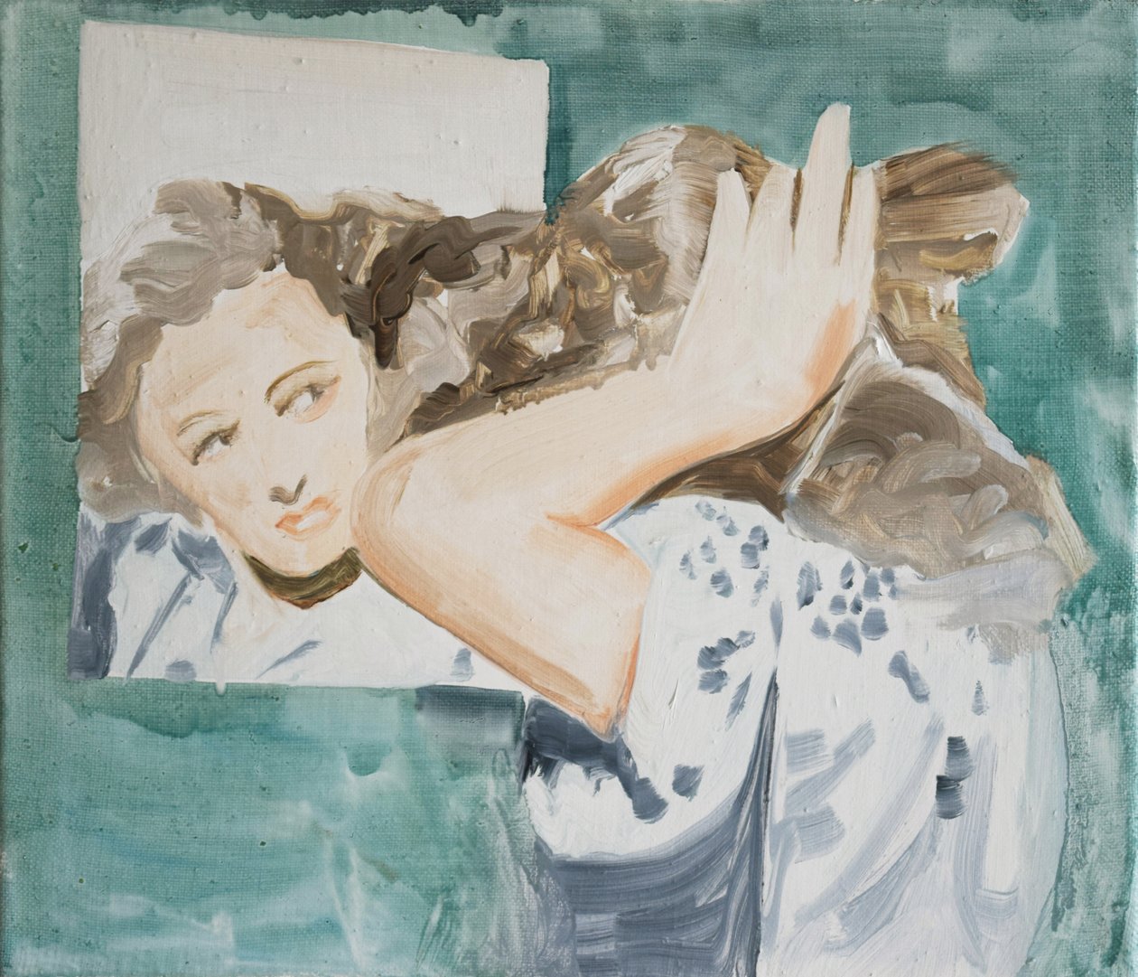 Up Do, 2017 (olieverf op linnen) door Cathy Lomax