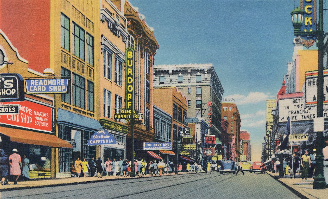 Fourth Ave., Kijkend naar het noorden, 1942 door Caufield and Shook
