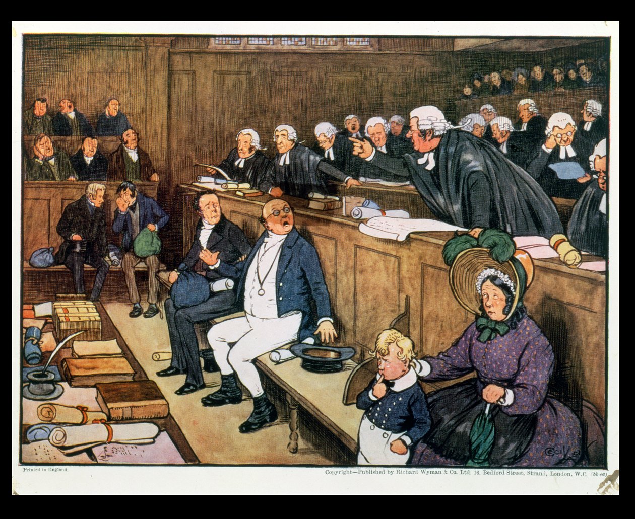 Het proces van Mr. Pickwick, 1910 door Cecil Charles Windsor Aldin