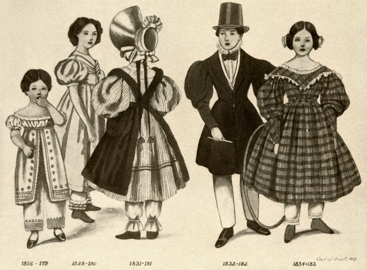 Kinderkleding uit 1820-1840 door Cecil W. Trout