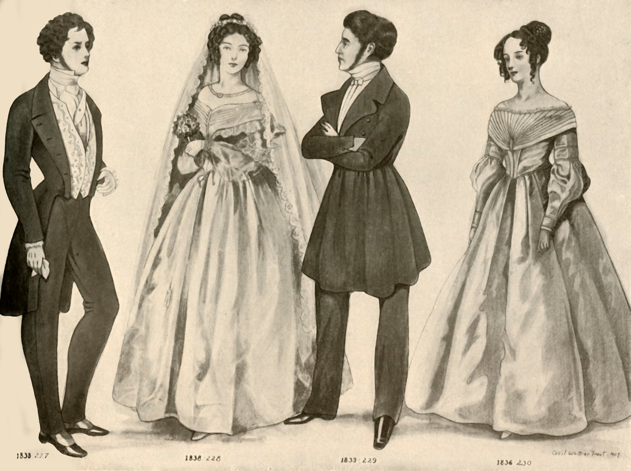 Kleding van 1836-1847, 1907, 1937 door Cecil W. Trout
