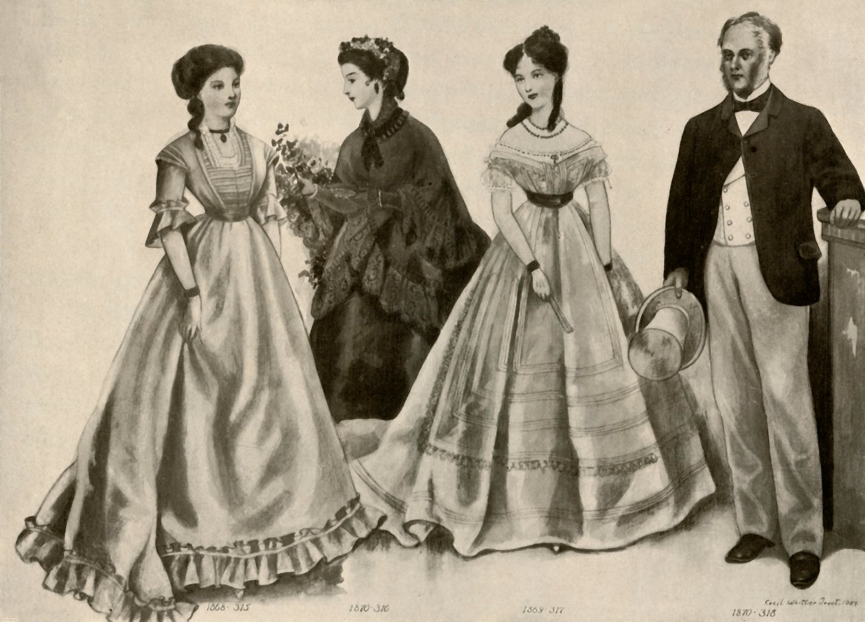 Kleding uit 1860-1870, 1907, 1937 door Cecil W. Trout