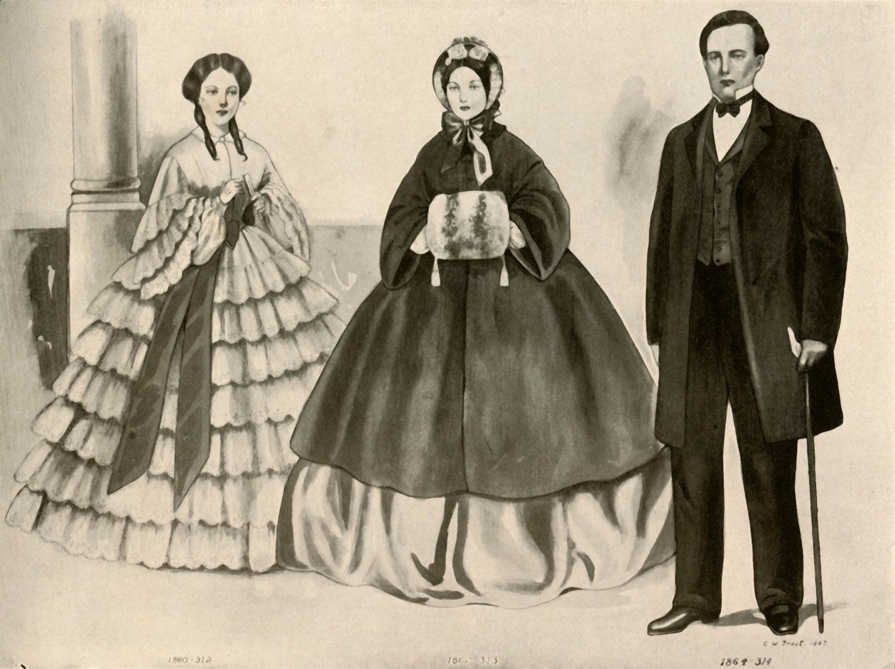 Kleding uit 1860-1870, 1907, 1937 door Cecil W. Trout