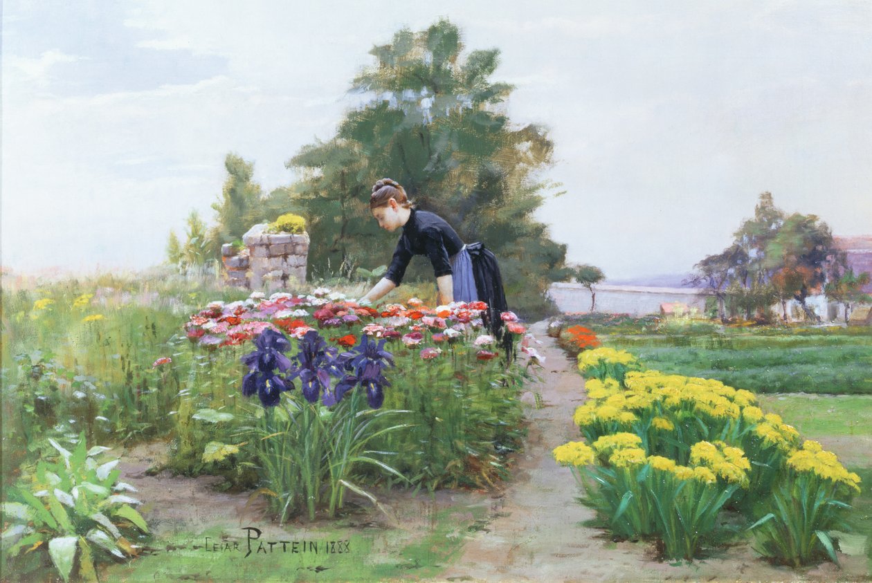 De Bloementuin, 1888 door Cesar Pattein