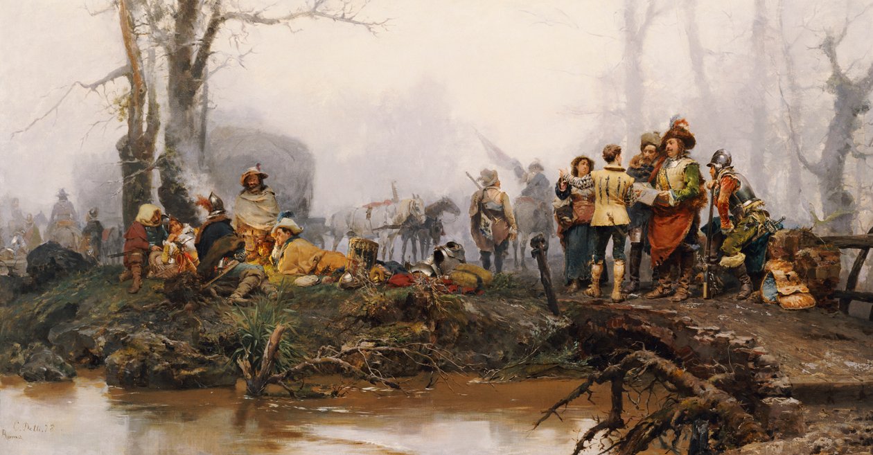 Het Kampement, 1878 door Cesare Auguste Detti