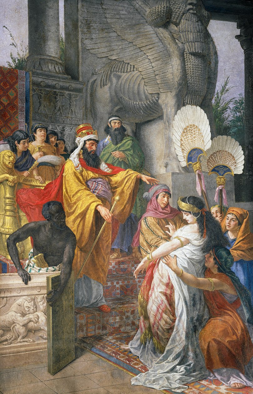 Esther en Ahasveros door Cesare Mariani