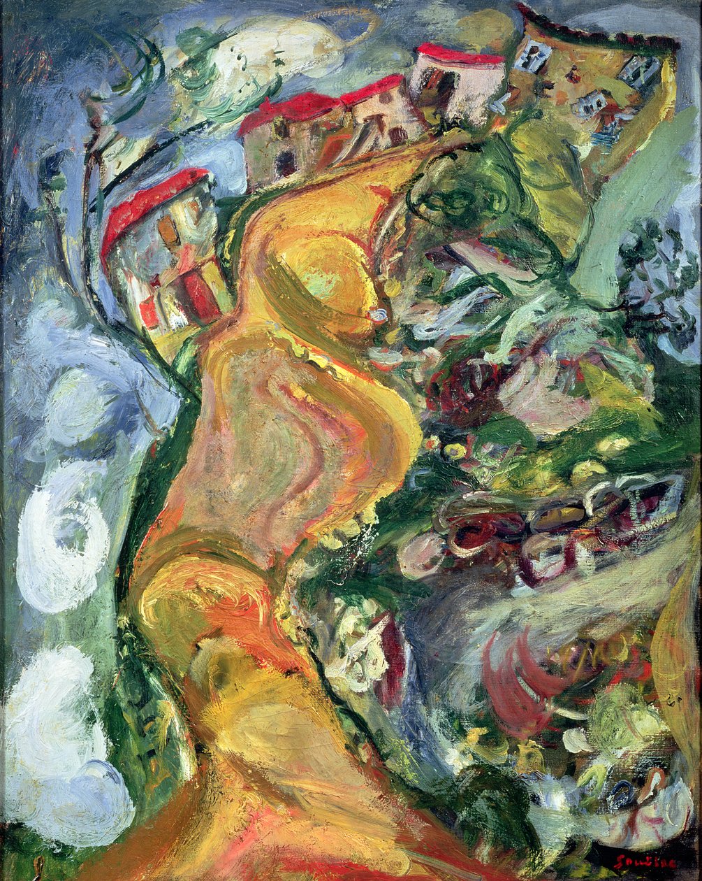 De Weg naar Cagnes, 1924 door Chaim Soutine