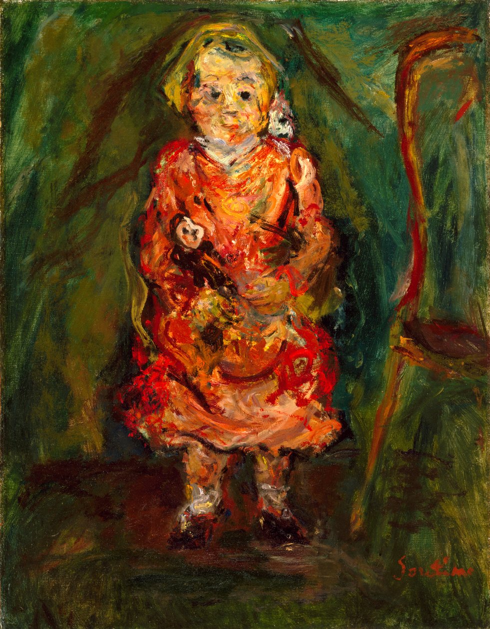 Jong meisje met een pop door Chaim Soutine