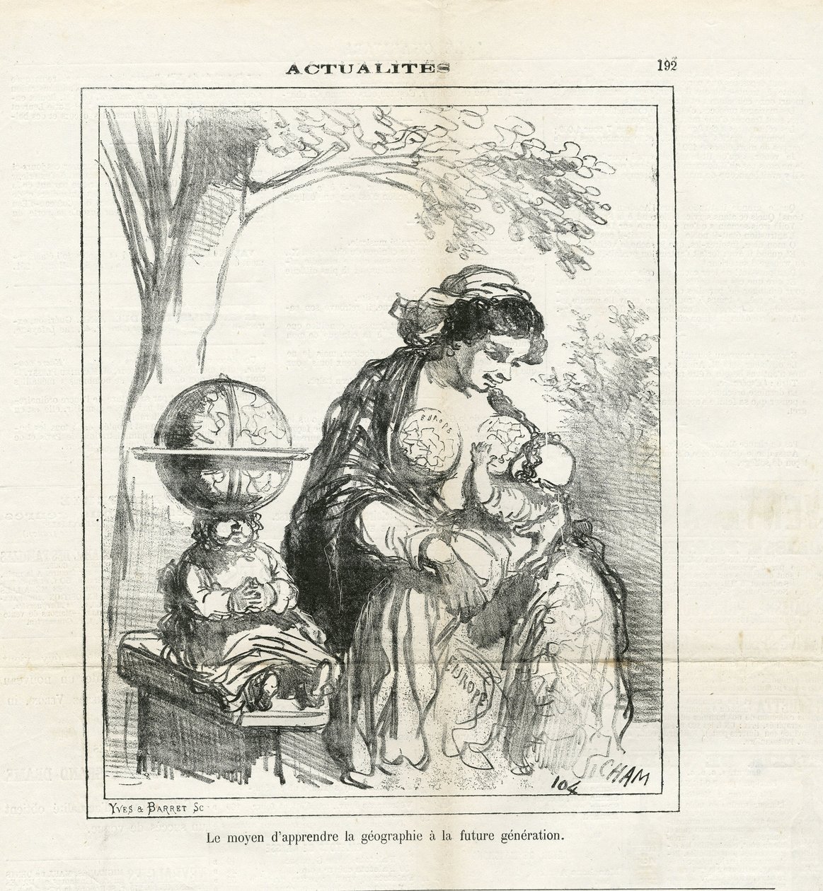 Illustratie van Cham in The Charivari door Amédée de Noé