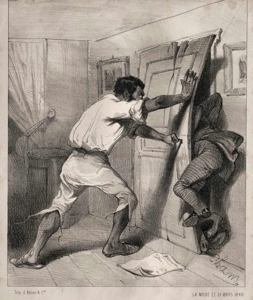 Een te opdringerige schuldeiser, 1840 door Cham