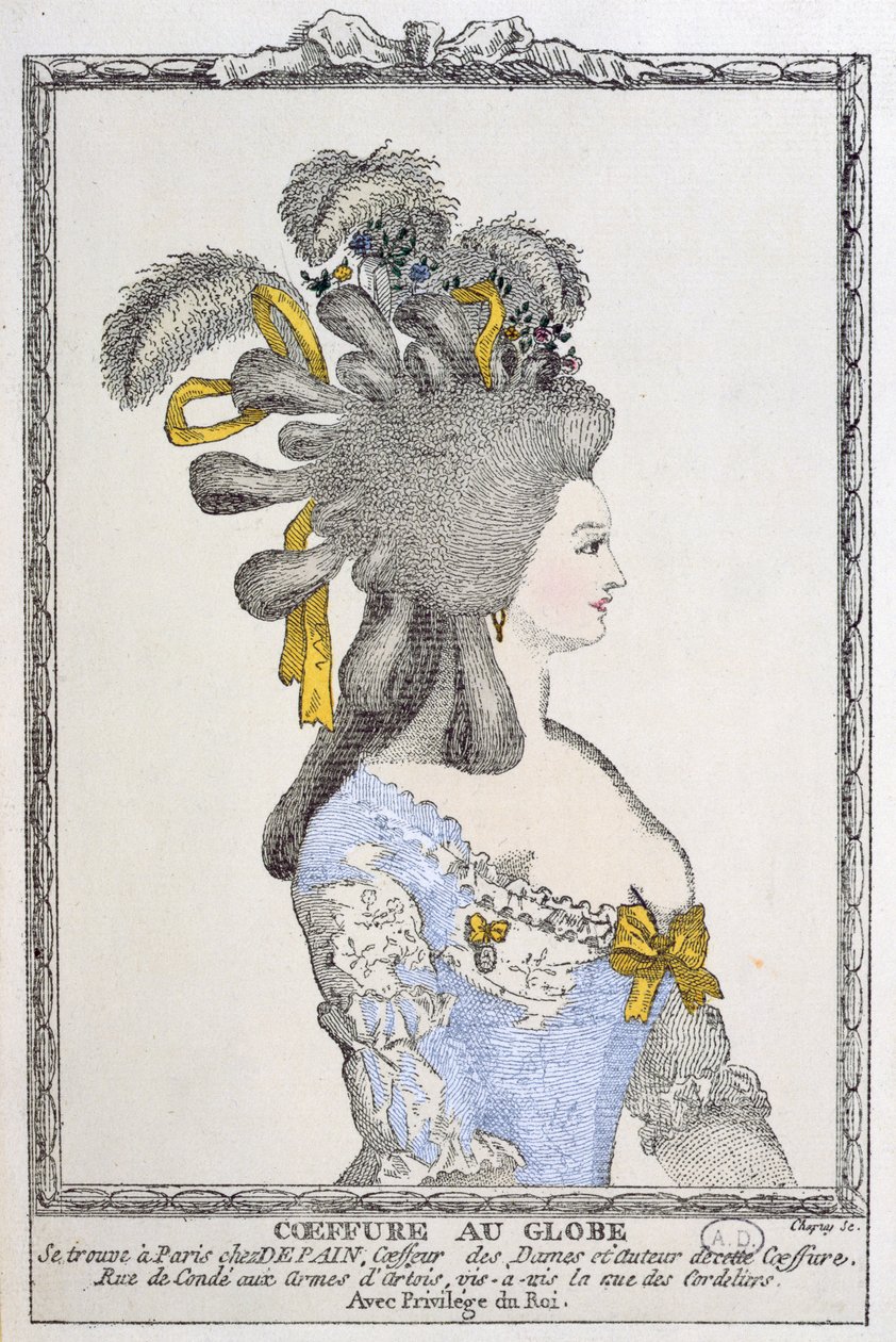 Coiffure au Globe, ca. 1780 door Chapuy