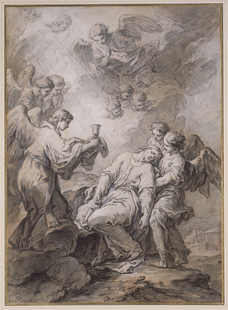 De doodsangst in de tuin door Charles André van Loo